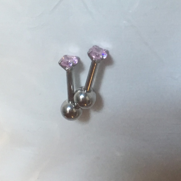 Jewelry - NWOT💕 Pink Screw-back Earrings, 18G